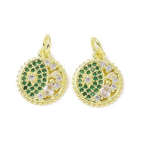 Real 18K Gold Plated Brass Micro Pave Cubic Zirconia Pendants KK-L209-056G-02-1