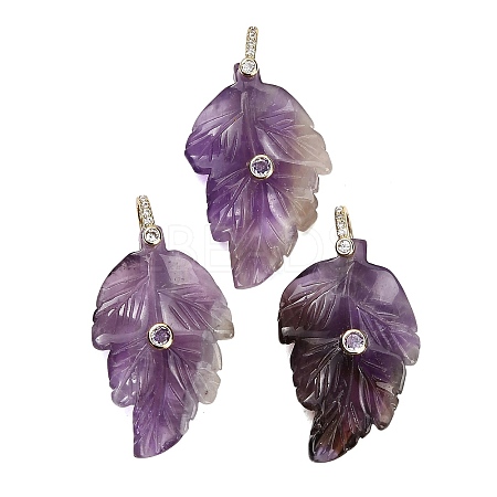 Natural Amethyst Pendants G-K372-06G-A03-1