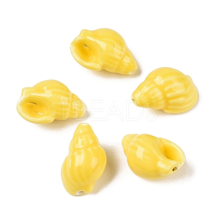 Handmade Printed Porcelain Beads Strand PORC-T133-01D-1