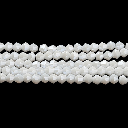 Opaque Solid Color Electroplate Glass Beads Strands EGLA-A039-P4mm-A15-1