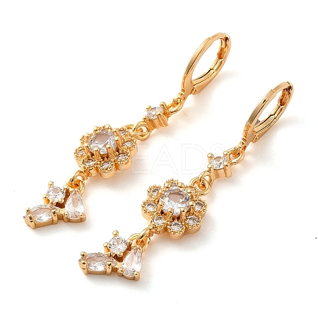 Rack Plating Golden Brass Dangle Leverback Earrings EJEW-B037-24G-1