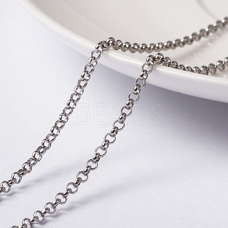 Tarnish Resistant 304 Stainless Steel Rolo Chains CHS-L014-12P-1