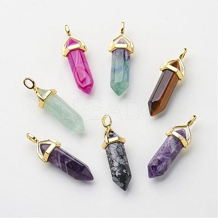 Natural Mixed Stone Pointed Pendants G-G902-A-1