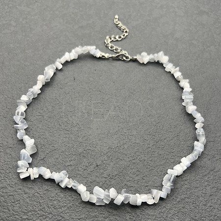 Gray Cat Eye Chip Beaded Necklaces for Women IW6789-66-1