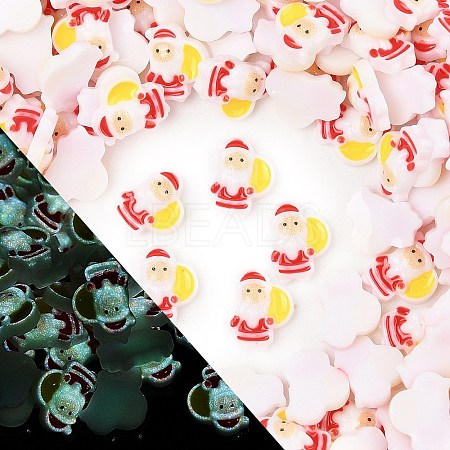 Christmas Theme Luminous Resin Cabochons RESI-U003-02C-1