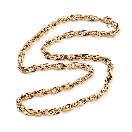 Ion Plating(IP) 304 Stainless Steel Chain Necklaces NJEW-Q335-11G-1