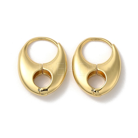 Rack Plating Brass Oval Hoop Earrings EJEW-L224-84G-1