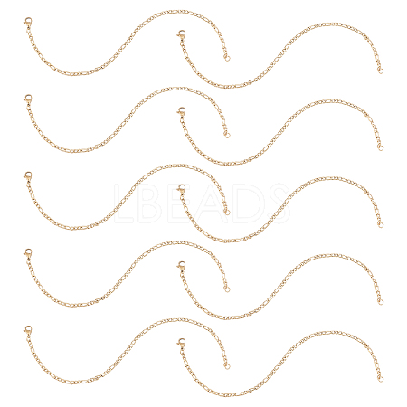 304 Stainless Steel Figaro Chain Necklaces STAS-UN0017-37G-1
