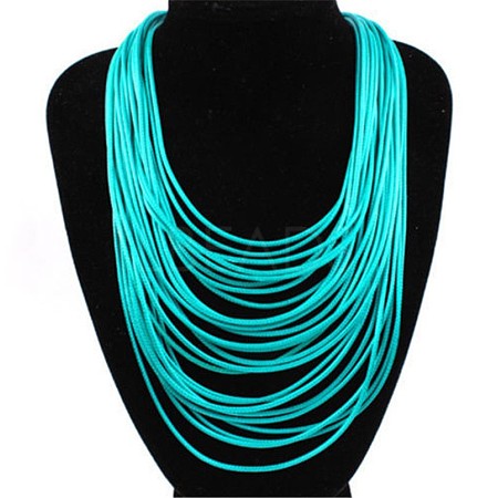 Bohemian Style Imitation Leather Cord Multi Layered Necklaces FS-WGA8CEB-01-1