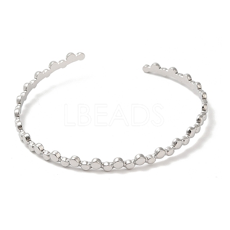 Non-Tarnish 304 Stainless Steel Flat Round Wrap Cuff Bangles for Women BJEW-L682-010P-1