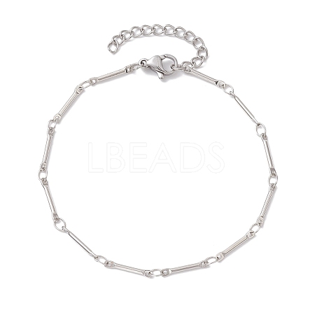 Brass Bar Link Chain Bracelets for Women Men BJEW-JB10274-02-1