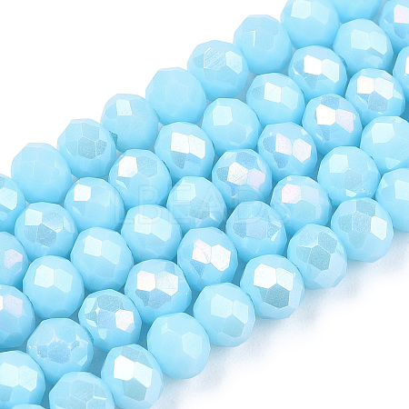 Electroplate Glass Beads Strands EGLA-A034-P1mm-B14-1