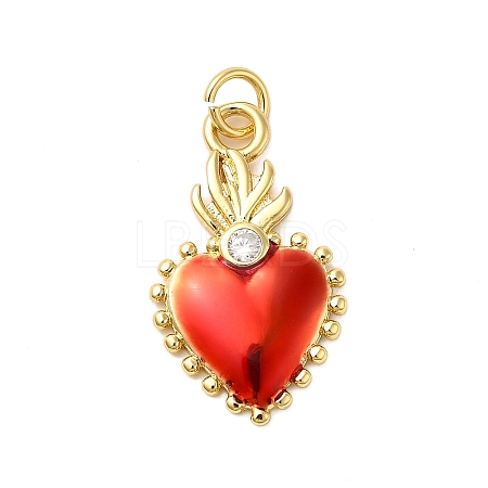 Brass Micro Pave Cubic Zirconia Pendants KK-P303-15A-G-1