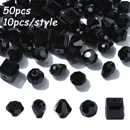 50Pcs 5 Styles Imitation Austrian Crystal Beads FIND-YW0004-71A-1
