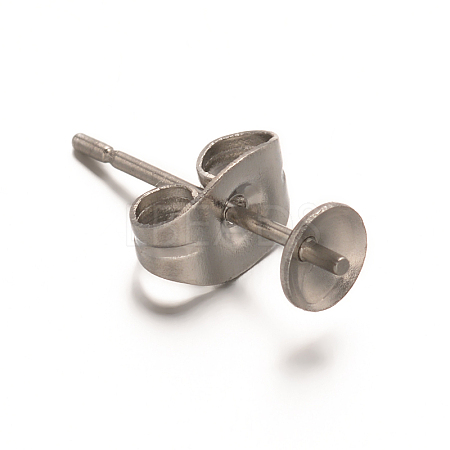 304 Stainless Steel Stud Earring Findings STAS-F075-40P-1