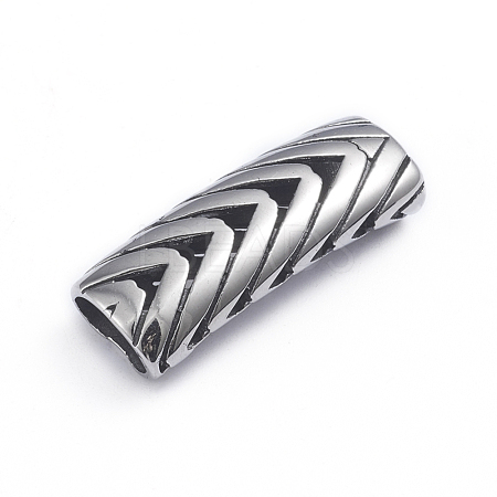 Hollow Retro 304 Stainless Steel Slide Charms/Slider Beads X-STAS-L243-021AS-1