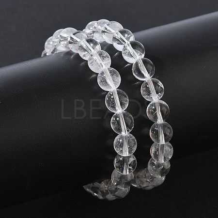 Natural Quartz Crystal Round Beaded Stretch Bracelets GG-CBA12F1-02C-12-1