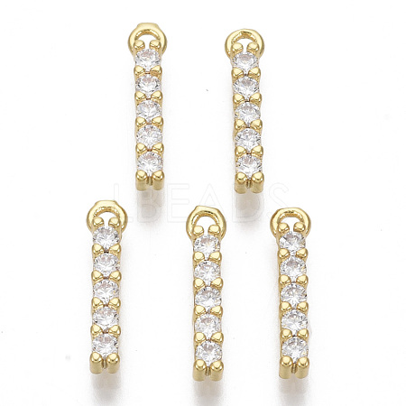 Brass Micro Pave Cubic Zirconia Charms KK-T060-05-I-G-NF-1
