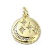 Moon Theme Brass Micro Pave Clear Cubic Zirconia Pendants KK-H475-57G-14-1