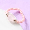 Natural Rose Quartz Stretch Rings RJEW-JR00255-03-1