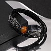 Black PU Leather Cord Braided Bracelets PW-WG503E5-02-2