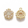 Brass Micro Pave Cubic Zirconia Pendants X-KK-S354-091-NF-2