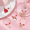 Valentine's Day Alloy Enamel Wine Glass Charms AJEW-JO00207-2