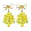 Christmas Bell Brass Dangle Stud Earrings EJEW-MZ00495-03-2
