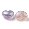UV Plating Rainbow Iridescent Imitation Jelly Acrylic Beads OACR-C007-08-4