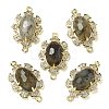 Natural Labradorite Faceted Oval Connector Charms G-G181-06G-07-1