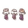 Natural Amethyst and Druzy Agate Big Pendants G-M383-18R-1