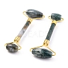 Natural Moss Agate Brass Face Massager MRMJ-G009-30G-2