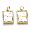 Real 16K Gold Plated Brass Micro Pave Clear Cubic Zirconia Pendants ZIRC-S067-194B-NF-1