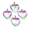 Two Tone Spray Painted Glass Pendants X-GLAA-N035-016-C01-1