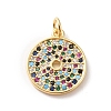 Rack Plating Brass Micro Pave Colorful Cubic Zirconia Pendants KK-F852-17G-01-1