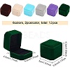 12Pcs 6 Colors Square Velvet Ring Boxes VBOX-BC0001-06-2