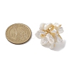 Flower Natural Pearl Adjustable Rings RJEW-P113-01G-2