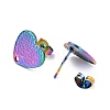 Ion Plating(IP) 304 Stainless Steel Stud Earring Findings STAS-I183-08B-M-3
