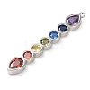 Brass Micro Pave Cubic Zirconia Pendants KK-A295-06A-P-2