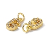 Real 18K Gold Plated Brass Micro Pave Clear Cubic Zirconia Charms KK-E068-VB452-G-3