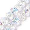 Transparent Electroplate Glass Beads Strands GLAA-C025-01D-1