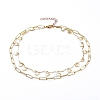 Brass Chain Tiered Necklaces NJEW-JN02829-1