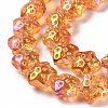 Transparent Electroplate Glass Beads Strands GLAA-C025-01J-4