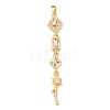 Tassel Brass Micro Pave Clear Cubic Zirconia Big Pendants KK-L271-01G-12-1