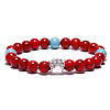 Synthetic Turquoise Bead Stretch Bracelets for Women Men XZ2326-8-1