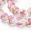 Handmade Gold Sand Lampwork Beads Strands LAMP-L072-G08-1