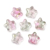 Transparent Spray Painted Glass Beads X-GLAA-NH0003-01-2