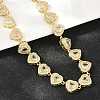 Brass Pave Clear Cubic Zirconia Heart Tennis Necklaces KK-CBA4547-17A-G-3