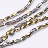 Electroplate Transparent Glass Beads Strands EGLA-E046-H01-1