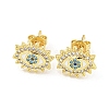 Evil Eye Real 18K Gold Plated Brass Stud Earrings EJEW-L269-087G-01-1